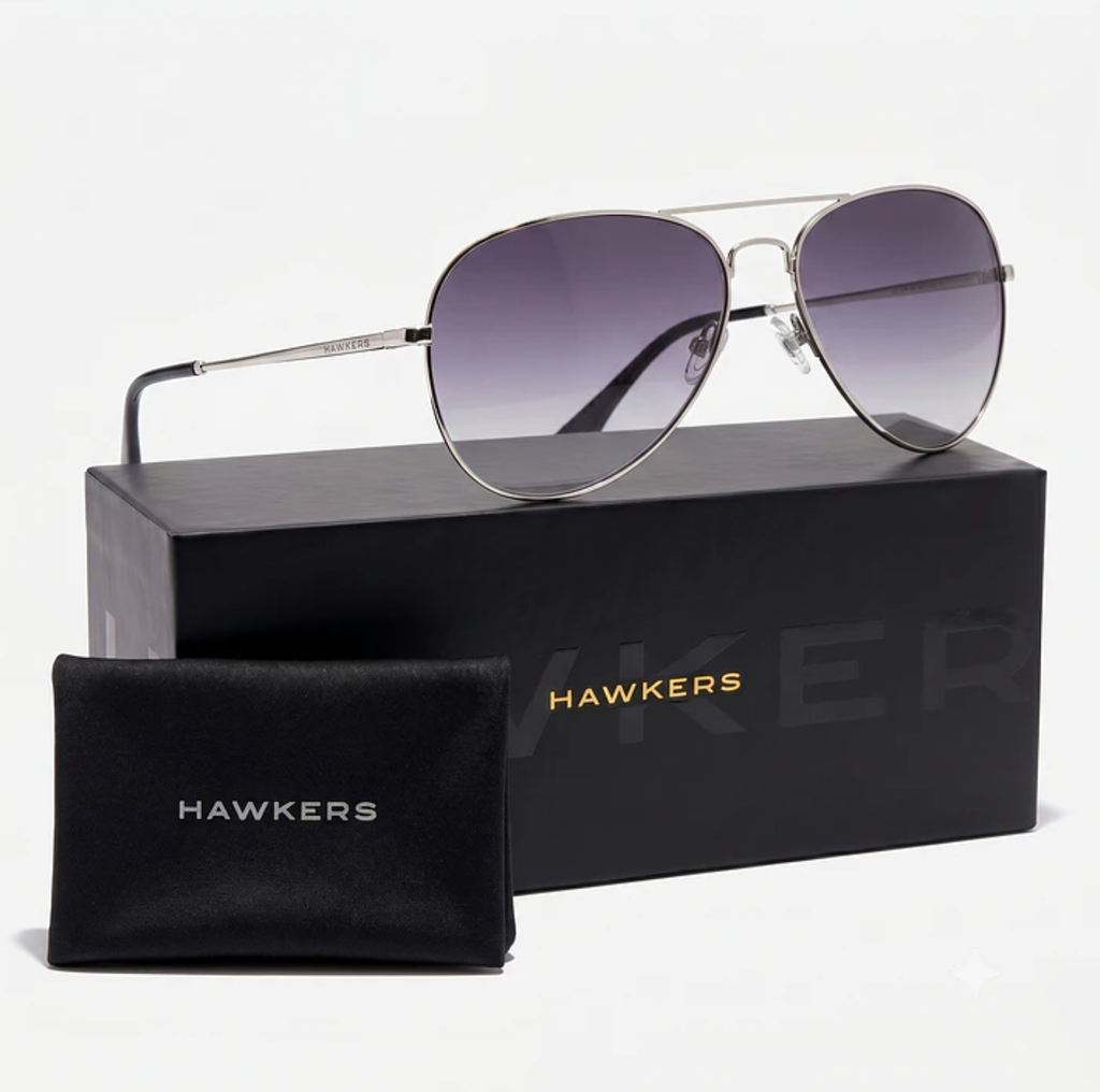 Lentes De Sol Polarizado Hawkers Hawk Aviador Silver Grey HHAW22SGMP